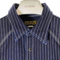 IRON HEART アイアンハート ウォバッシュウエスタンシャツ ストライプ ネイビー sizeXL 瑞穂店