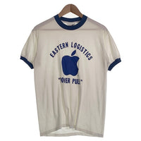 80-90's EASTERN LOGISTICS POWER PULL プリント リンガーTシャツ ホワイト ネイビー USA製 Size L 福生店