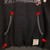 PLATINUM FUBU プラチナムフブ ワッペン 刺繡 プルオーバースウェットパーカー ブラック チャコール Size XXL 福生店