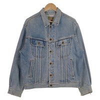 90's Lee リー デニムジャケット インディゴ レザーパッチ Size L 相当 福生店