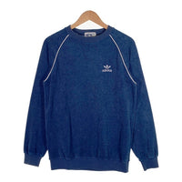 80's adidas アディダス パイル地 ラグランスリーブ トップ ネイビー Size L 福生店