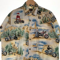 Harley-Davidson ハーレーダビッドソン コットン アロハシャツ 半袖 総柄プリント Size S 福生店
