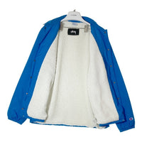 STUSSY ステューシー Champion チャンピオン 裏ボアコーチジャケット 前後ロゴ ブルー sizeM 瑞穂店
