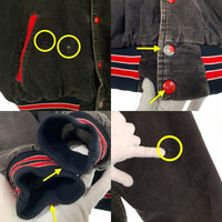 80's Rennoc レノック コーデュロイ スタジャン アワードジャケット スナップボタン 刺繡 ブラック Size L 福生店