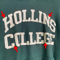 80's Champion チャンピオン HOLLINS COLLEGE リバースウィーブ プルオーバースウェットパーカー グリーン Size M 福生店