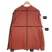 80's STUSSY ステューシー モックネック ボーダーポケットロングスリーブTシャツ レッド オレンジ USA製 黒タグ Size L 福生店