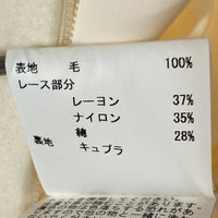 ANAYI アナイ フロント バックレース ウールワンピース ホワイト size36 瑞穂店