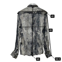 TORNADO MART トルネードマート シワ加工 ポリエステル 総柄シャツ 長袖 ブラック シースルー Size L 瑞穂店