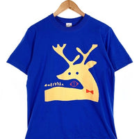 ヨルシカ 「月と猫のダンス」踊る動物Tシャツ〈鹿〉 ブルー Size M 福生店