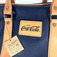 Coca Cola コカコーラ レザーボストンバッグ ハンド ネイビー ベージュ 福生店