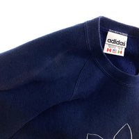 ADIDAS アディダス 80s トレフォイル刺繍ロゴ スウェット USA製 ネイビー sizeXL 瑞穂店