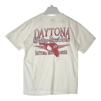 HARLEY DAVIDSON ハーレーダビッドソン USA製 ポケットTシャツ ホワイト sizeM※所々汚れ有 瑞穂店