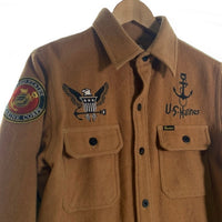 STUDIO D'ARTISAN ステュディオダルチザン U.S.Marines ウール CPO シャツ キャメル 5477 Size M 福生店