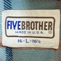FIVE BROTHER ファイブブラザー 80's ヘビーネルシャツ チェック ブルー sizeL 瑞穂店