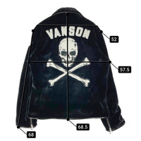VANSON バンソン NVJK-2108 クロスボーンスカル刺繍 ボアライダースジャケット ブラック sizeL 瑞穂店