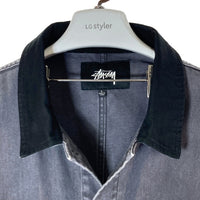 STUSSY ステューシー デニム スナップボタン カバーオール グレー sizeL 瑞穂店