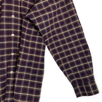 80's TOWNCRAFT タウンクラフト ボタンダウンチェックシャツ コットンポリ ネイビー Size L 福生店