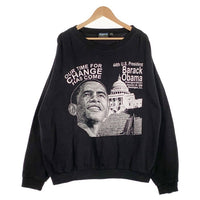 00's~ Barack Obama オバマ プリント クルーネックスウェットトレーナー ブラック SANDY RIVER Size XLT 福生店