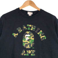 A BATHING APE アベイシングエイプ Camo College T-Shirt カモフラージュ ロゴプリント Tシャツ ブラック 001TEH301006X Size M 福生店