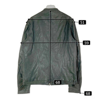Delan デラン スタンドカラー レザージャケット グレー size54 瑞穂店
