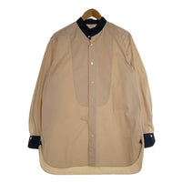 H.S. Equipment ハバーサックエキップメント スタンドカラー コットンシャツ ベージュ ネイビー HSS005 Size 3 福生店