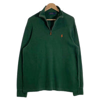 POLO RALPH LAUREN ポロラルフローレン スタンドカラー ハーフジップ ロングスリーブ コットン トレーナー グリーン Size L 福生店