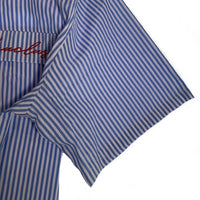 VAUCLUSE STUDIOS Striped Signature Short Sleeve Shirt ストライプシャツ 半袖 ライトブルー Size M 福生店