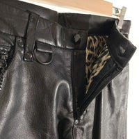 NUMBER(N)INE ナンバーナイン レザーパンツ ブラック レオパード Size 3 福生店