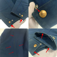 90's Carhartt カーハート ダック デトロイトジャケット ネイビー 刺繡 ブランケットライナー J01 Size 52 福生店
