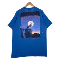 90's Marlboro マールボロ コヨーテバックプリント ポケットTシャツ ブルー Size F (XL相当) 福生店