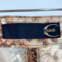 JUST Cavalli ジャストカヴァリ パイソン柄 金具ディテール スカート ブラウン size42 瑞穂店