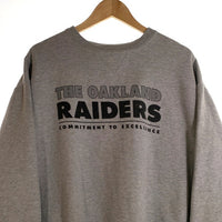 90's NIKE ナイキ THE OAKLAND RAIDERS オークランドレイダース NFL COMM IT MENT TO EXCELLENCE クルーネック スウェット グレー USA製 Size XL 福生店