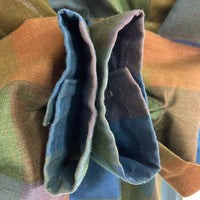 Cambridge ケンブリッジ 60's~70's オープンカラー ボックスカット パネルチェック 長袖シャツ ブルー sizeM 瑞穂店