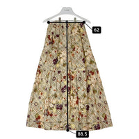 KANEKO ISAO カネコイサオ 花柄チェックロングスカート モカブラウン size- 瑞穂店