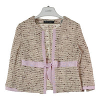 M'S GRACY エムズグレイシー ツィード ノーカラージャケット スカート セットアップ ピンクベージュ size38 瑞穂店