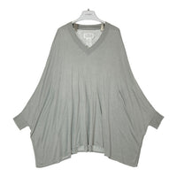 Maison Martin Margiela メゾンマルタンマルジェラ S31HA0482 ④ シルク×リネン ドルマンスリーブ Vネックセーター グレー size1 瑞穂店