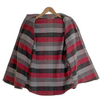 80's BIG MAC ビッグマック フランネルシャツ バーガンディー グレー SIze L 福生店