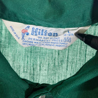 70's Hilton ヒルトン ボーリングシャツ 半袖 グリーン USA製 Size L 福生店