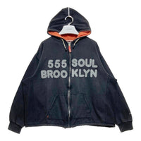 ~00's TRIPLE FIVE SOUL トリプルファイブソウル ジップアップ スウェットパーカー ブラック ワッペン Size M 瑞穂店