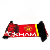 MANCHESTER UNITED マンチェスターユナイテッド David Beckham デイビッド ベッカム プリントスカーフ MADE IN UK レッド 瑞穂店