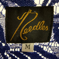 Needles ニードルズ Cabana Shirt カバナシャツ C Pe R Lace Cloth FLOWER フラワーレース 半袖 ブルー MR252 Size M 瑞穂店
