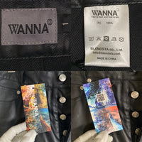 WANNA ワナ ECO LEATHER “CULT TRUE” FRONT FLARED PANTS エコレザー フロント フレアドパンツ ブラック Size 1 福生店