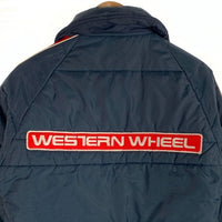 70-80's WESTERN WHEEL ウエスタンホイール 中綿 レーシングジャケット ネイビー アルミYKK Size XS 福生店