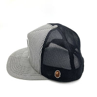 A BATHING APE アベイシングエイプ Bワッペン チェック メッシュキャップ ブラック 瑞穂店