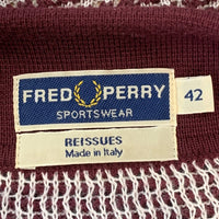 FRED PERRY フレッドぺリー アクリル コットン ニットポロシャツ ボルドー Size 42 福生店