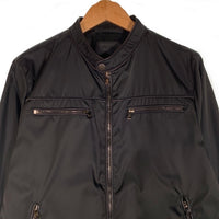 PRADA プラダ ライダースジャケット トリアセテート パイピング ブラック UGW845 Size 48 福生店