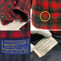 50's PENDLETON ペンドルトン Board Shirts ボードシャツ オンブレチェック ウール レッド ブラック シャドー Size XL 福生店