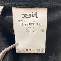 x-girl エックスガール HEXAGRAM JERSEY FLARE PANT ヘキサゴン 総柄 フレアパンツ ブラック sizeM 瑞穂店