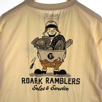 ROARK ロアーク REVIVAL "RAMBLERS" S/S TEE プリントTシャツ ナチュラル Size L 福生店
