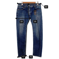 TMT ティーエムティー 20AW HYBRID-STRETCH DENIM 5P FRONT POINT CROPPED TAPERED ハイブリッドストレッチデニム ジーンズ スリム アンクル インディゴ USED/ダメージ加工 TPT-F2003 Size M 福生店